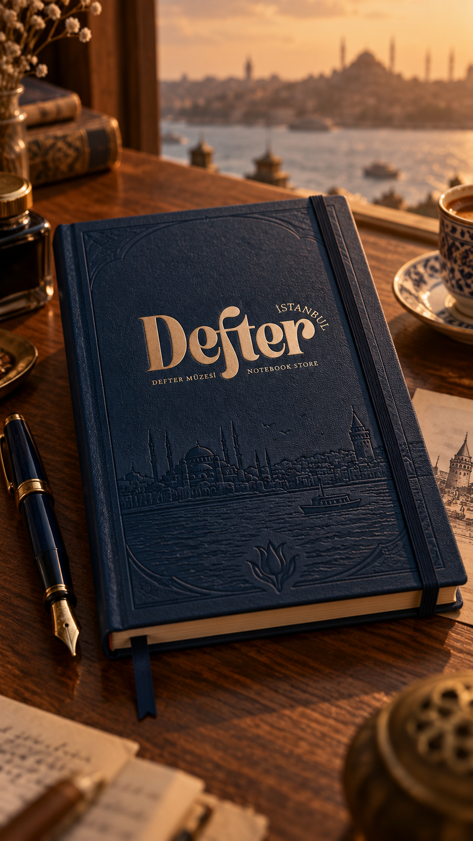 Lacivert İstanbul Defter Buluşması defteri